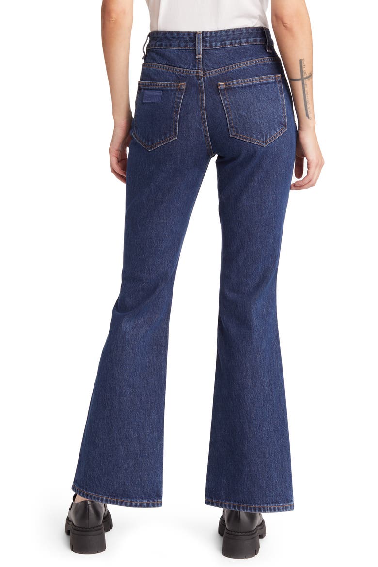 Betzy Organic Cotton Flare Jeans, Alternate, color, DARK BLUE STONE