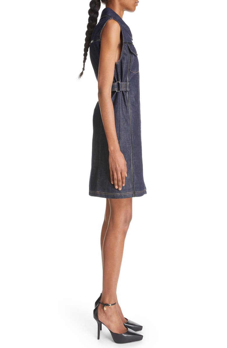 Givenchy Zip Front Sleeveless Cotton Denim Dress, Alternate, color, 