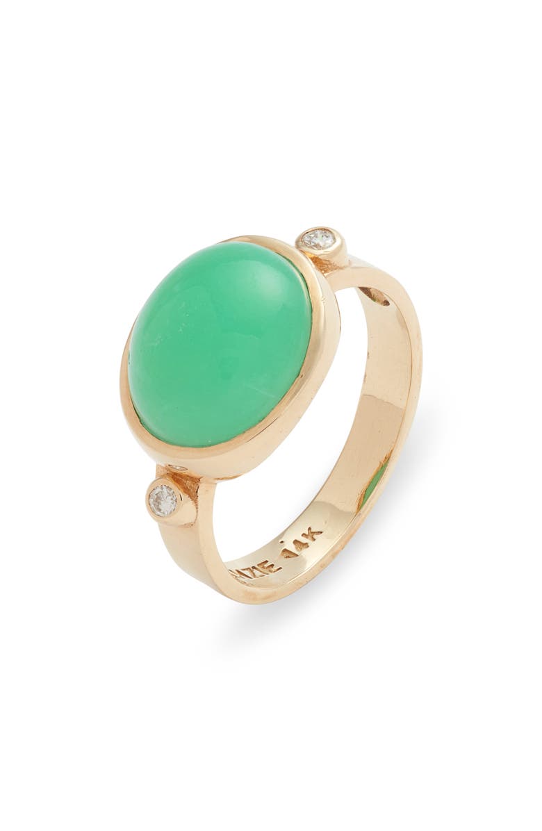 Anzie Classique Oval Ring, Main, color, Green