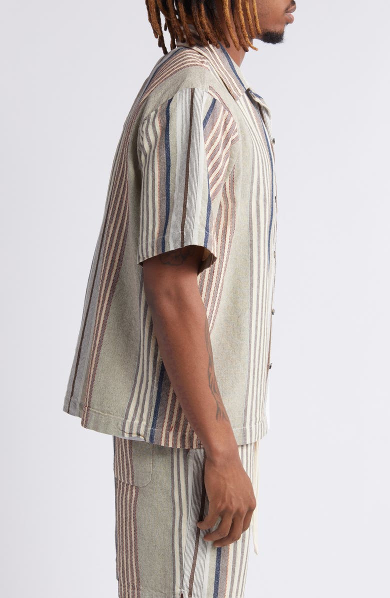 BDG Urban Outfitters Stripe Cotton Camp Shirt, Alternate, color,