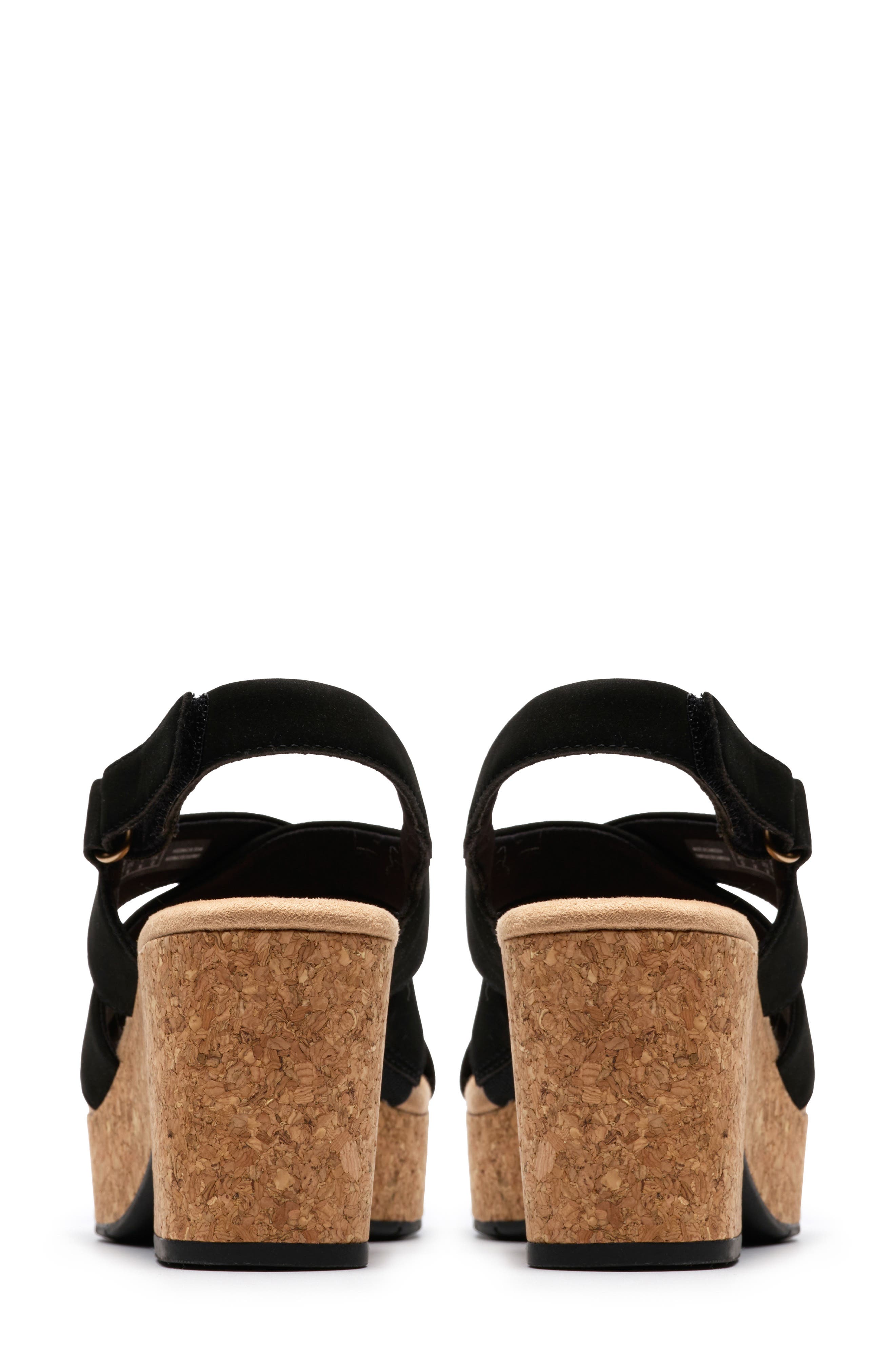 Clarks<sup>®</sup> Nerisa Grace Wedge Sandal, Alternate, color, Black Nubuck