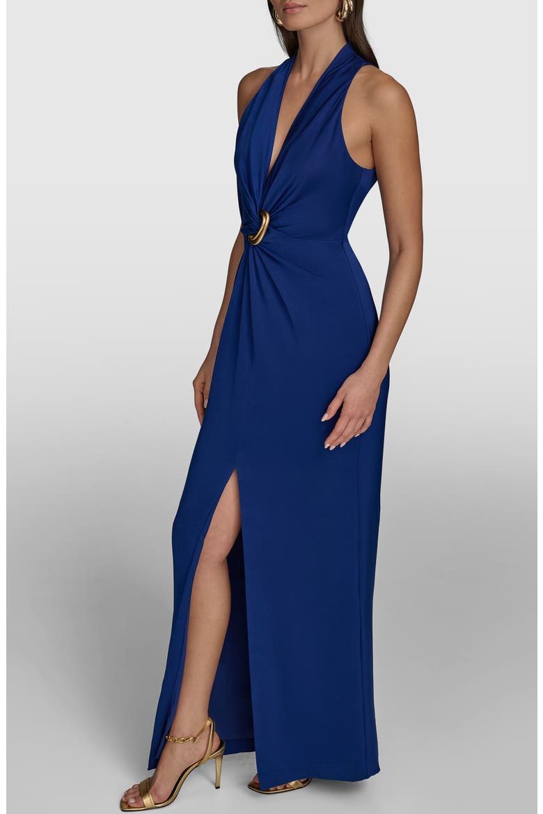 Twisted Sleeveless Gown, Alternate, color, SAPPHIRE SAP