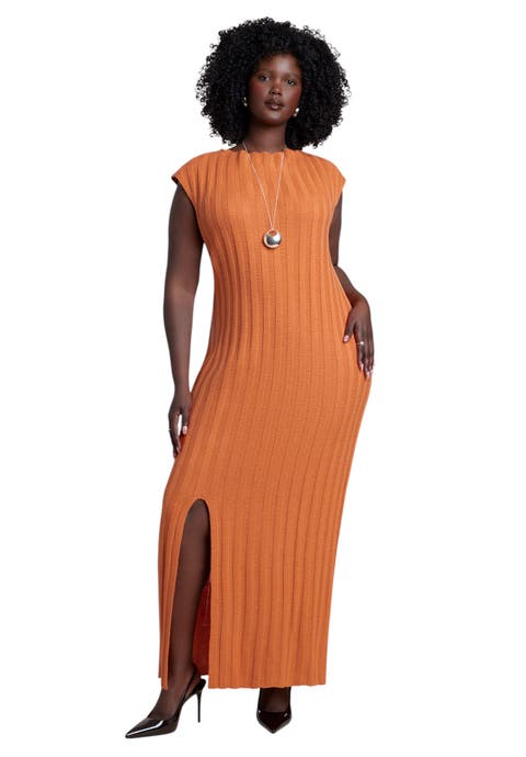 Short Sleeve Ribbed Sweater Maxi Dress