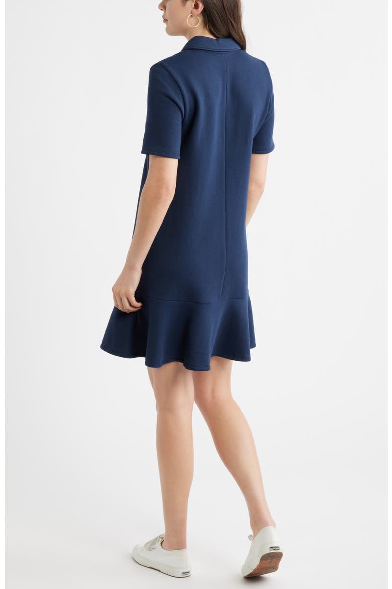 Henley Short Sleeve Polo Dress, Alternate, color, NAVY STILL