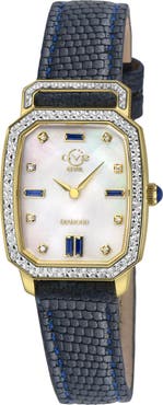 GV2 Pavia Diamond Leather Strap Watch, 25mm x 29mm