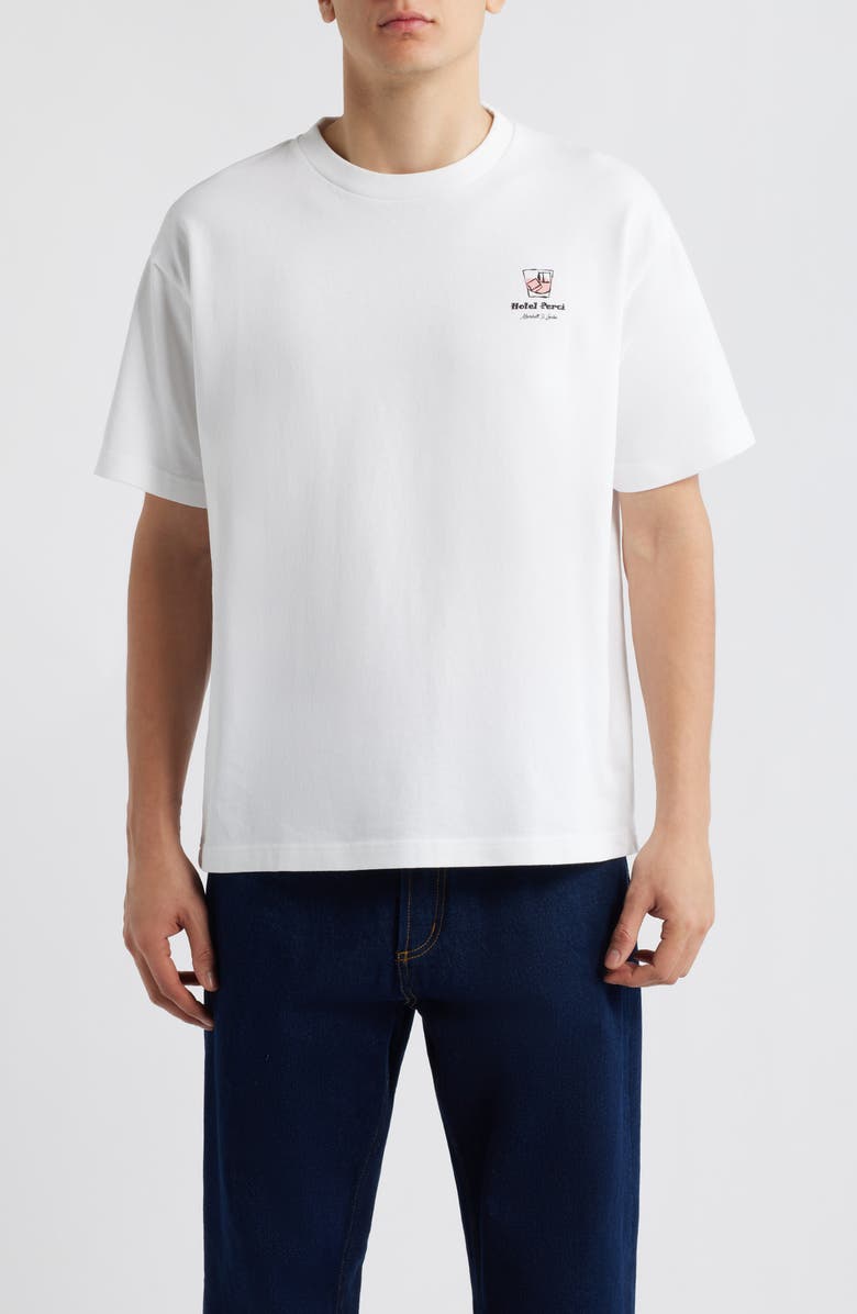 Percival Hotel Bistro Oversize T-Shirt, Main, color, White