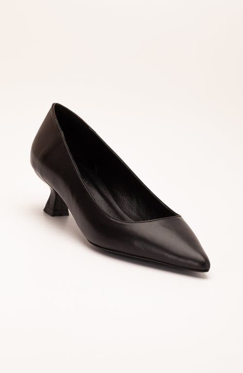 Forever & Always Shoes Helly Kitten Heel Leather Stiletto Pumps