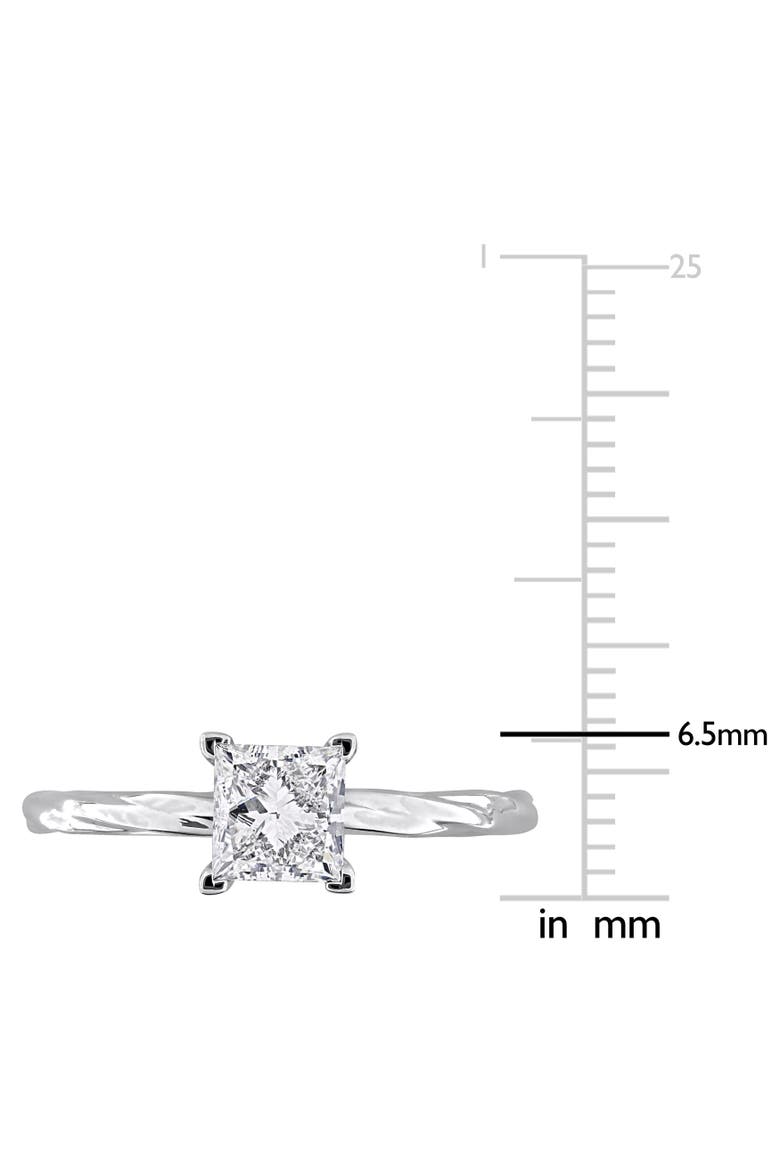 1 ctw Lab-Grown Diamond Princess Solitaire Ring 18k, Alternate, color, White Gold