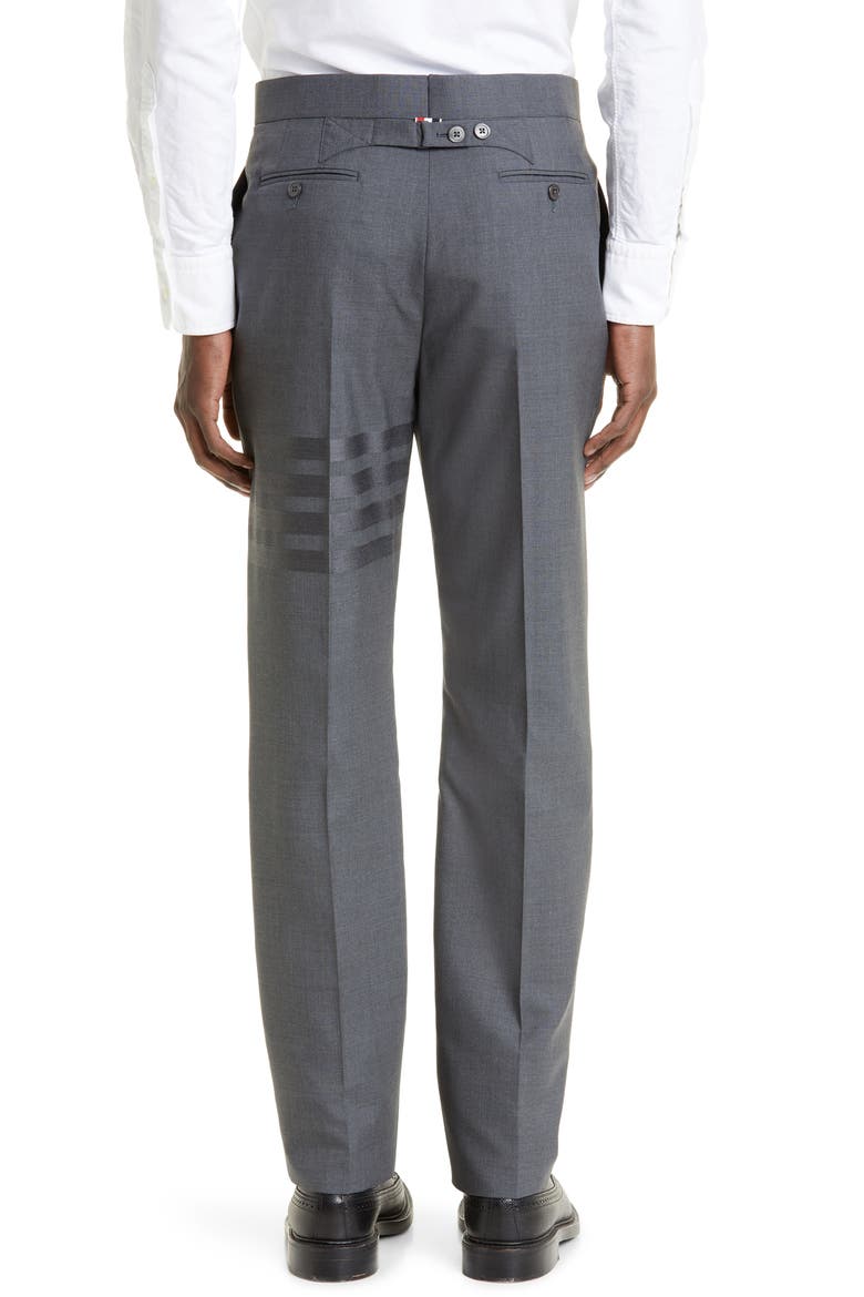 4-Bar Mélange Wool Pants, Alternate, color, DARK GREY