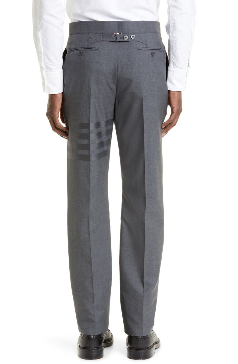 Thom Browne 4-Bar Mélange Wool Pants, Alternate, color, Dark Grey
