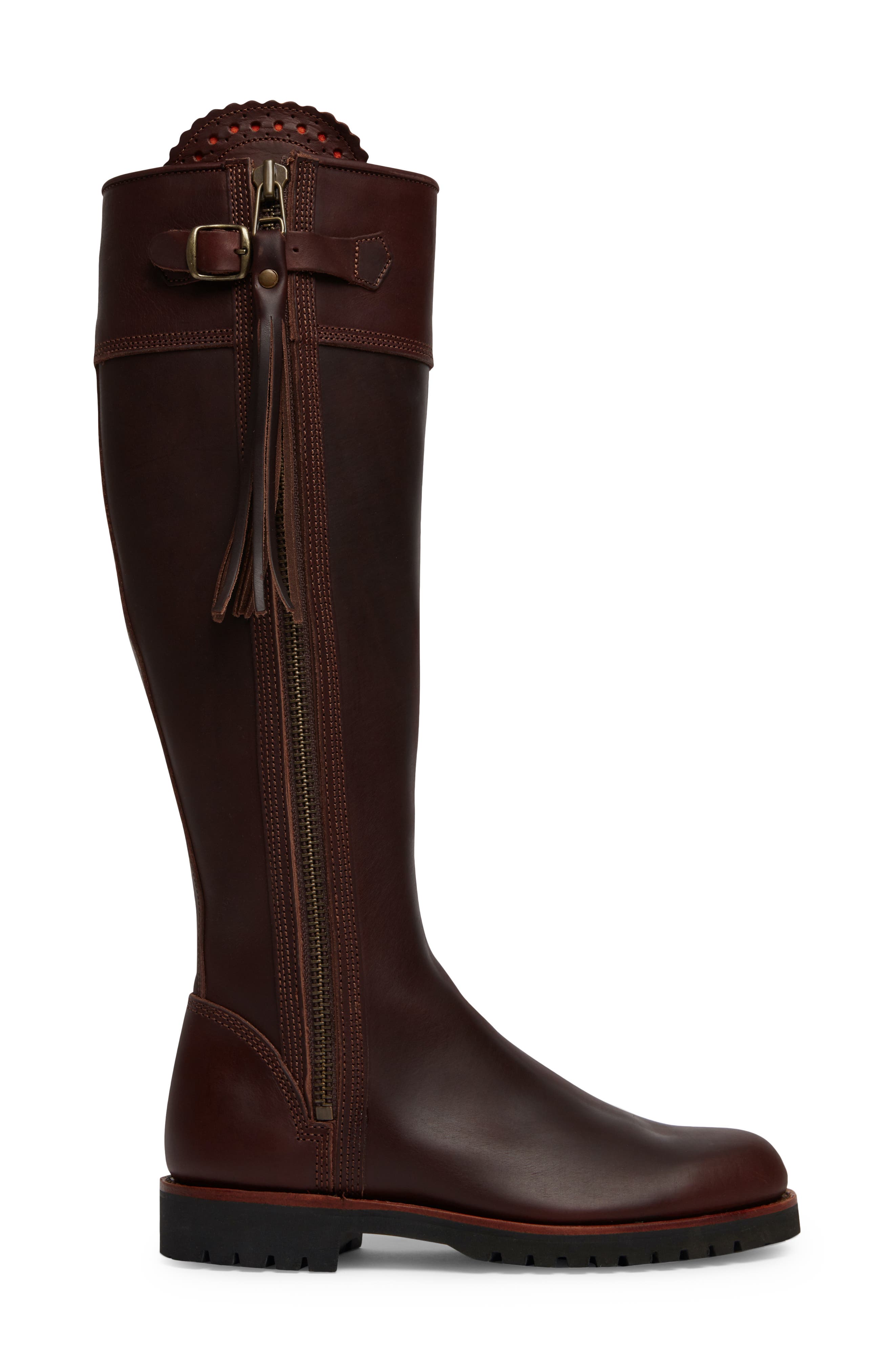 Tassel Knee High Boot, Alternate, color, 227 CONKER