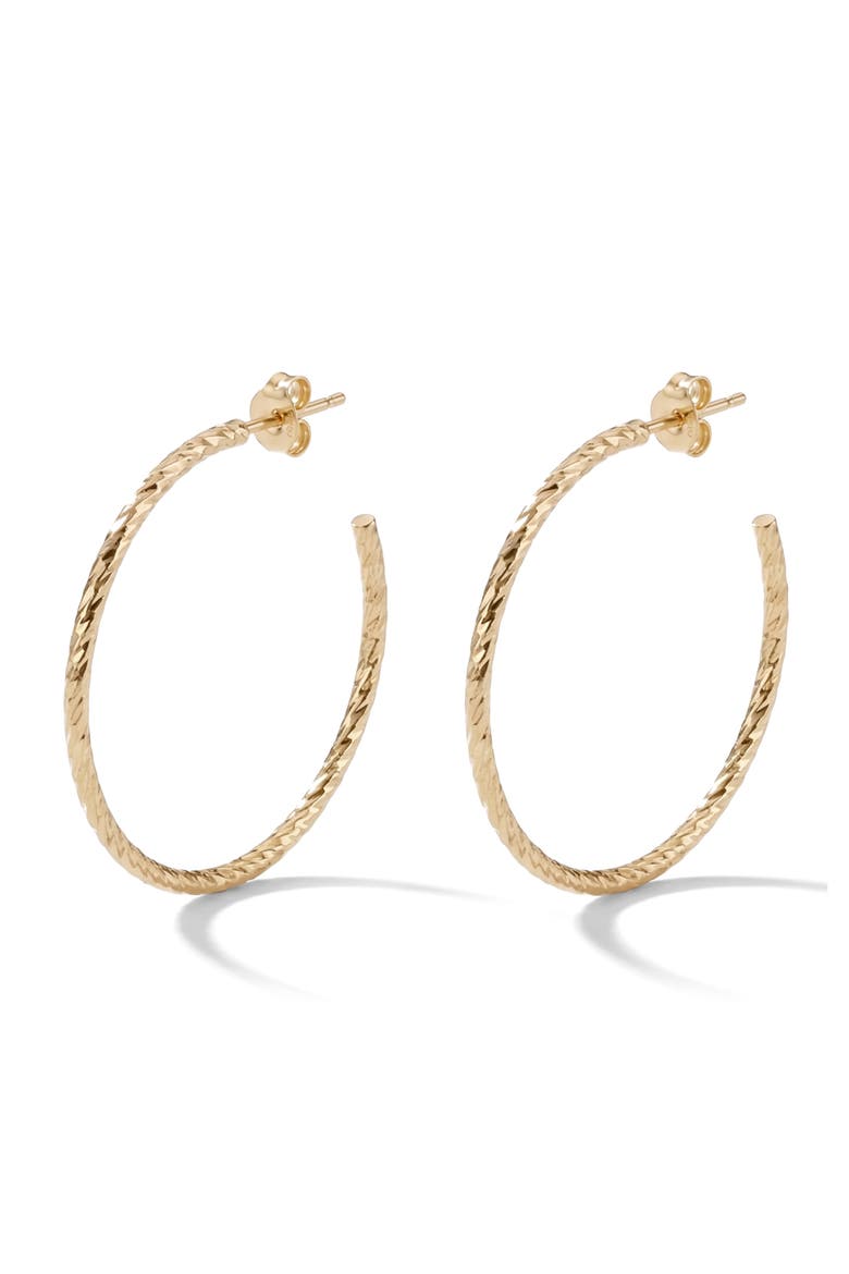Diamond Cut Hoop Earrings, Main, color, GOLD