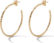 Argento Vivo Sterling Silver Diamond Cut Hoop Earrings