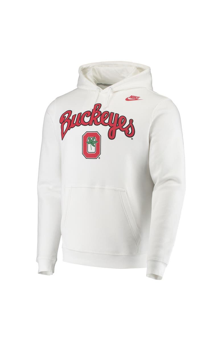 Nike Men's Nike White Ohio State Buckeyes Script Vintage School Logo Pullover Hoodie, Alternate, color, 