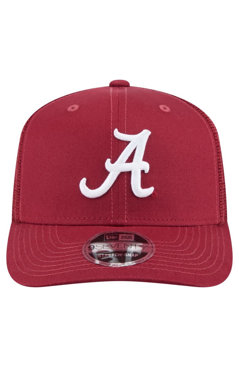 New Era Men's New Era Crimson Alabama Crimson Tide Primary 9SEVENTY Trucker Stretch-Snap Hat, Alternate, color,