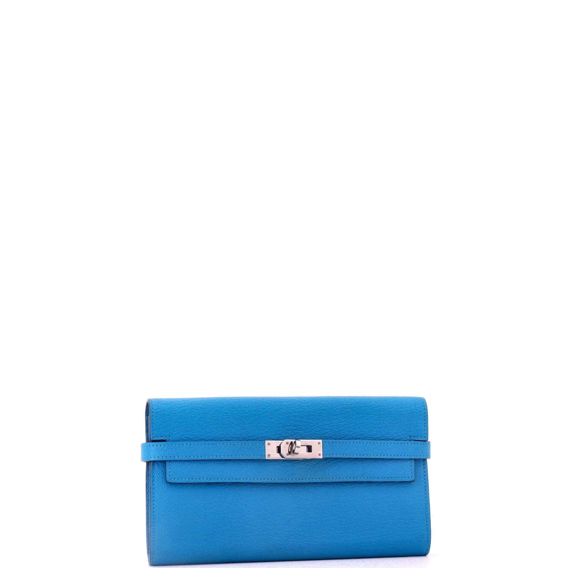 Kelly Wallet Chevre Mysore Long, Alternate, color, Blue
