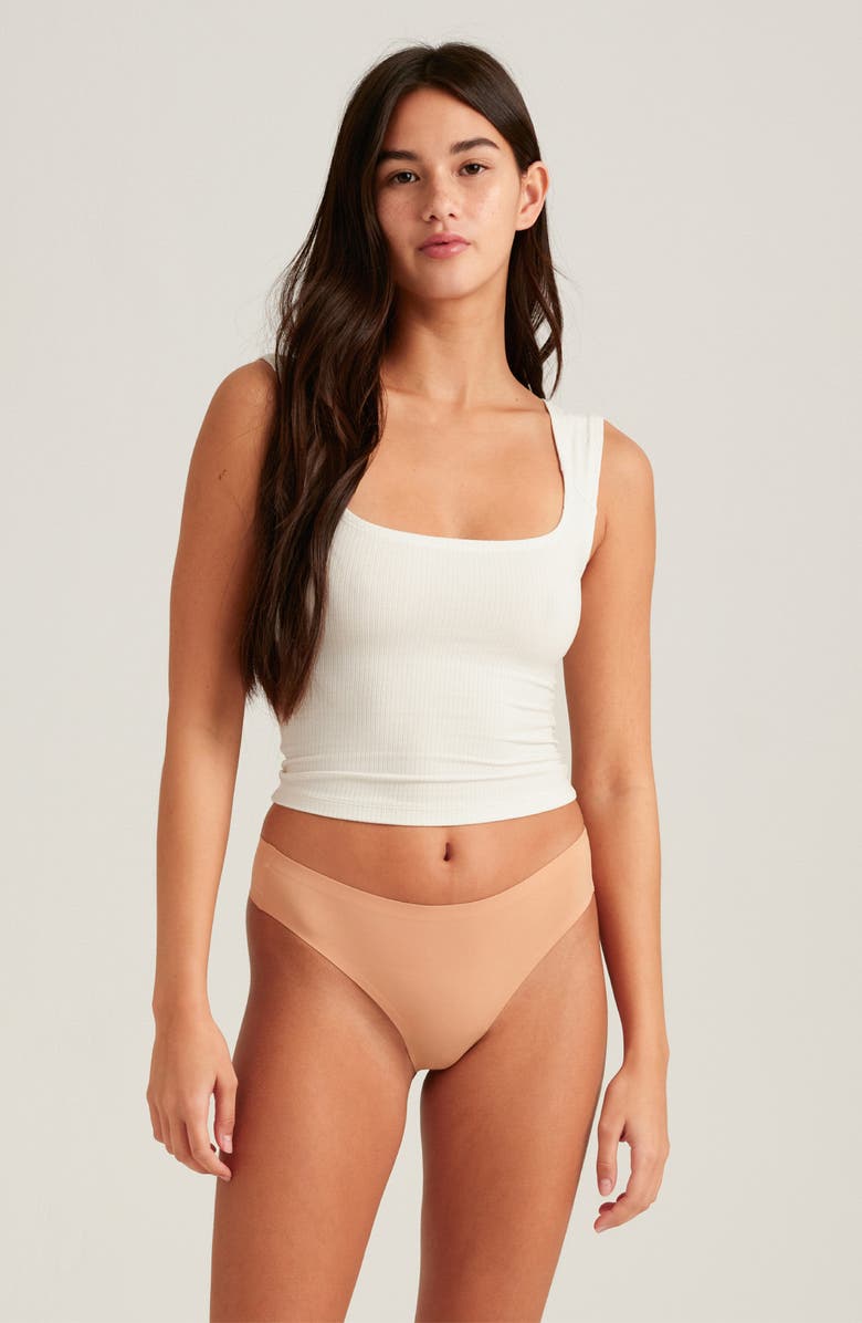 Saalt Seamless Thong, Alternate, color, Beige