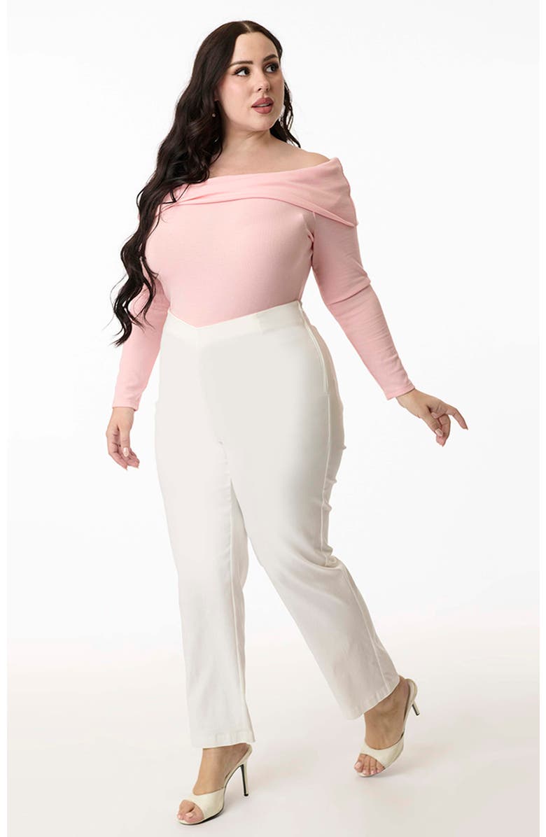 Unique Vintage Plus Size 1960s Cigarette Pants, Alternate, color, White