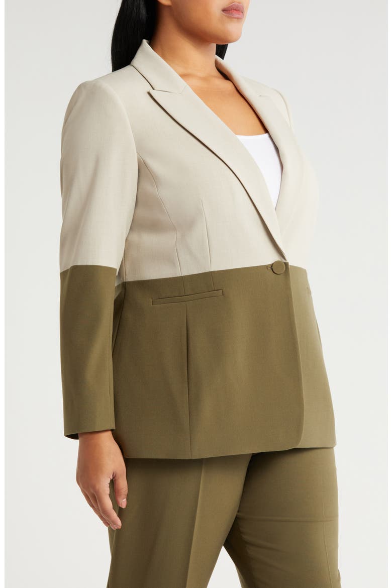 Colorblock Blazer, Alternate, color, SAND LODEN
