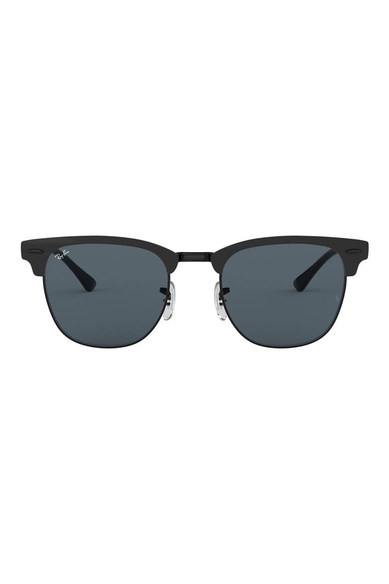 Clubmaster 51mm Sunglasses, Main, color, SHINY BLACK
