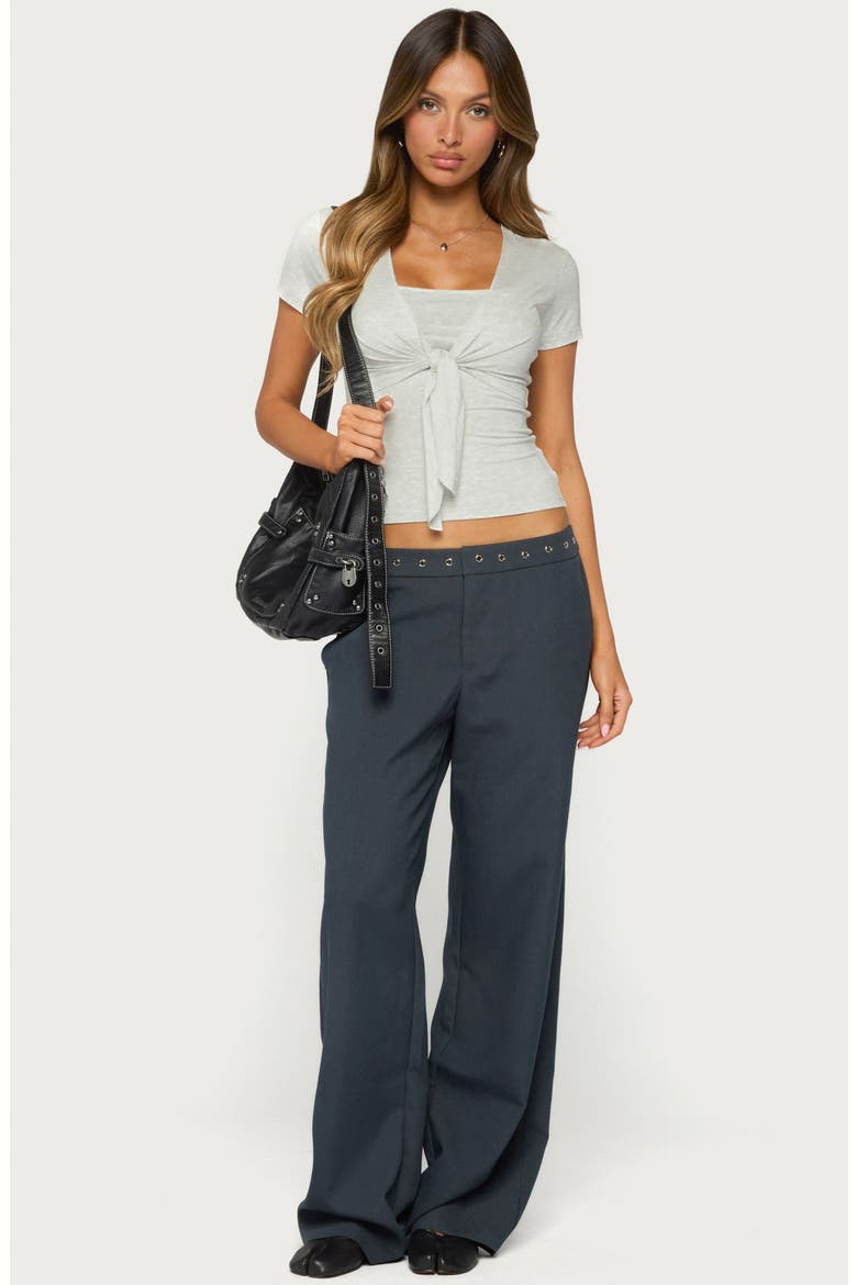 Malka Tie Front Two Piece Top, Alternate, color, LIGHT-GRAY-MELANGE