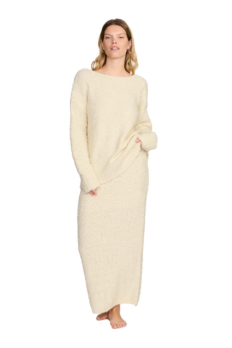The Open Back Sweater  Boucle, Main, color, CREAM