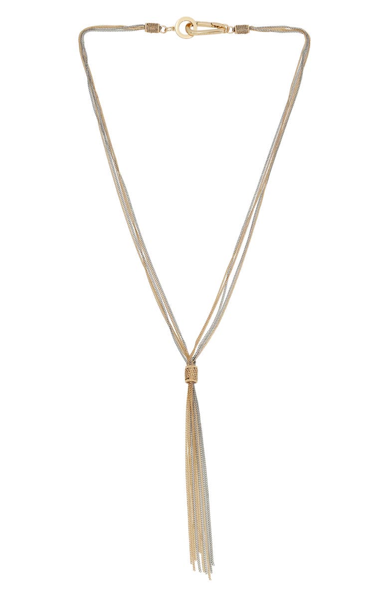 AllSaints Curb Chain Draped Y-Necklace, Main, color, Gold