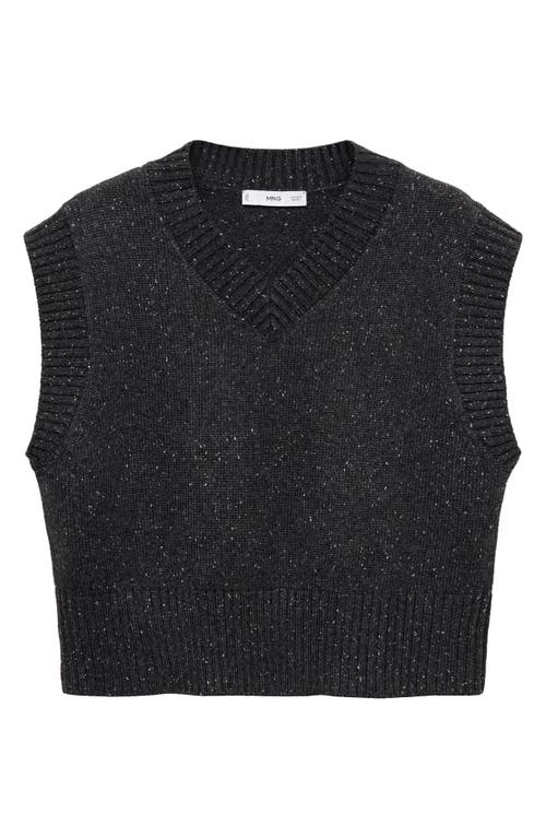 Mango V-neck Knitted Gilet Medium Heather Grey In Medium Heather Grey