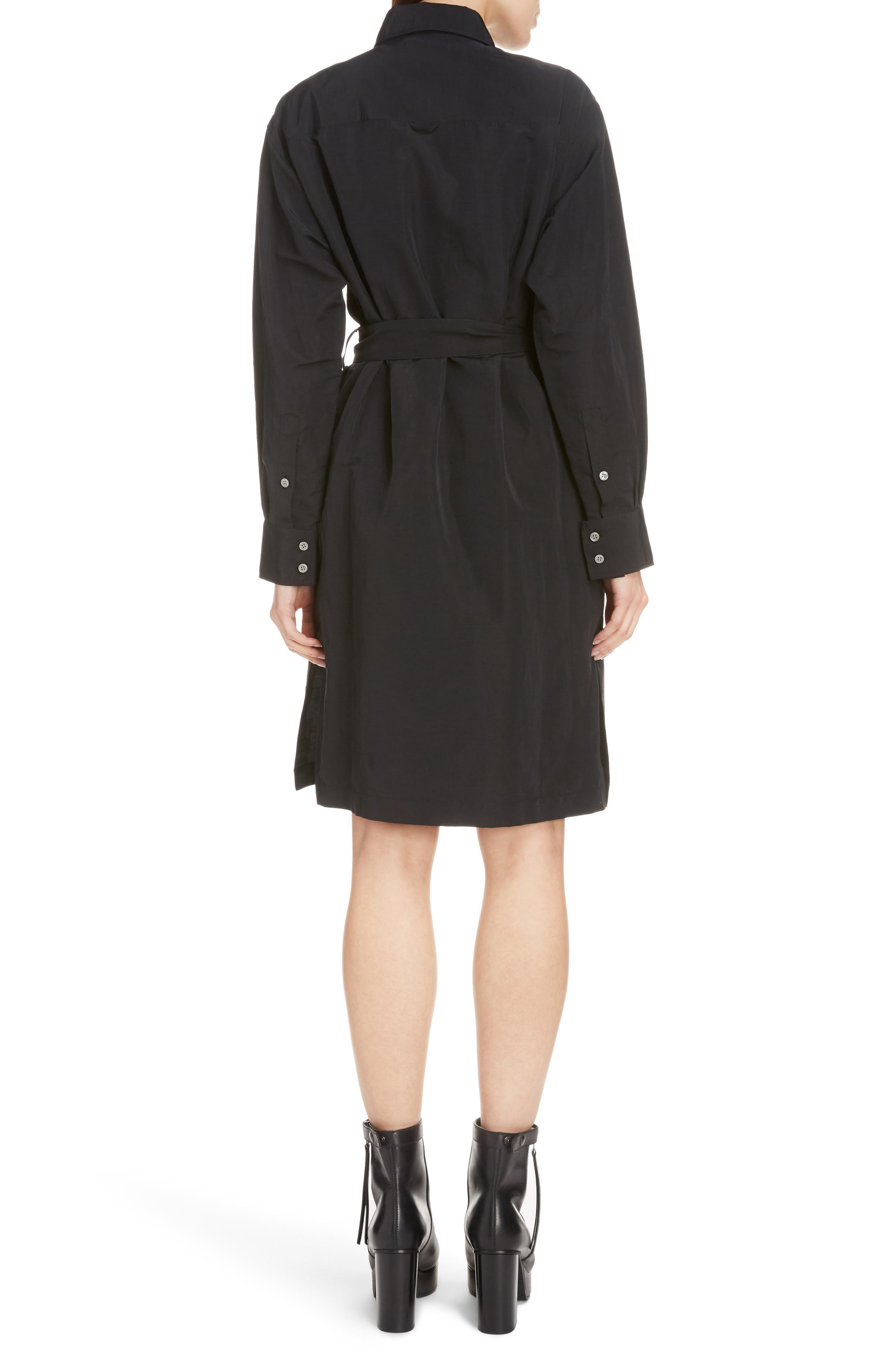 Acne Studios Studios Damiena Long Sleeve Belted Shirtdress (Women ...