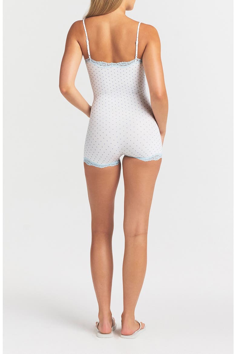 Fits Eveyrbody Lace Romper, Alternate, color, SLATE PIN DOT PRINT