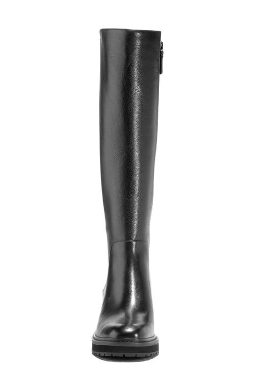 Cole Haan Gema Waterproof Lug Sole Tall Boot In Black Leather