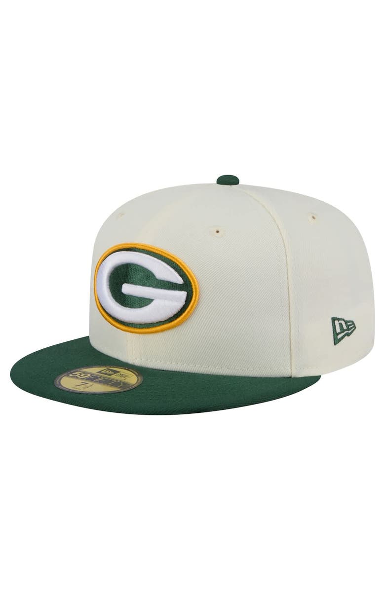 New Era Men's New Era  Cream/Green Green Bay Packers Main 59FIFTY Fitted Hat, Main, color, 