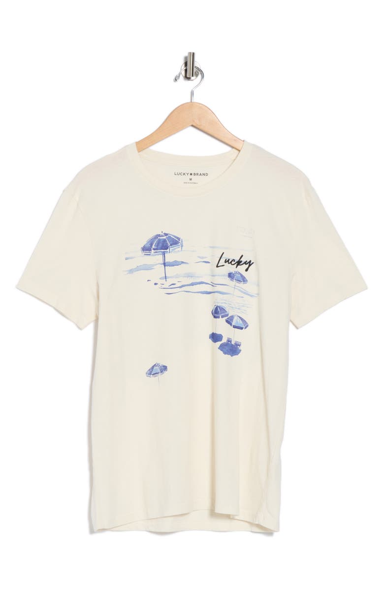 Lucky Brand Umbrella Art Cotton Graphic T-Shirt, Alternate, color, Whisper White