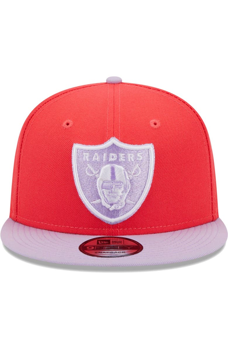New Era Men's New Era Red/Lavender Las Vegas Raiders Two-Tone Color Pack 9FIFTY Snapback Hat, Alternate, color, 