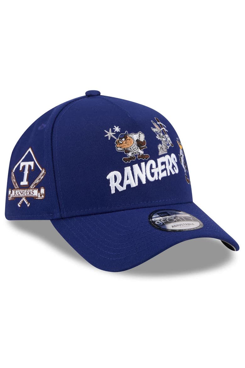 Youth New Era Royal Texas Rangers Looney Tunes A-Frame 9FORTY Adjustable Hat, Main, color, Royal