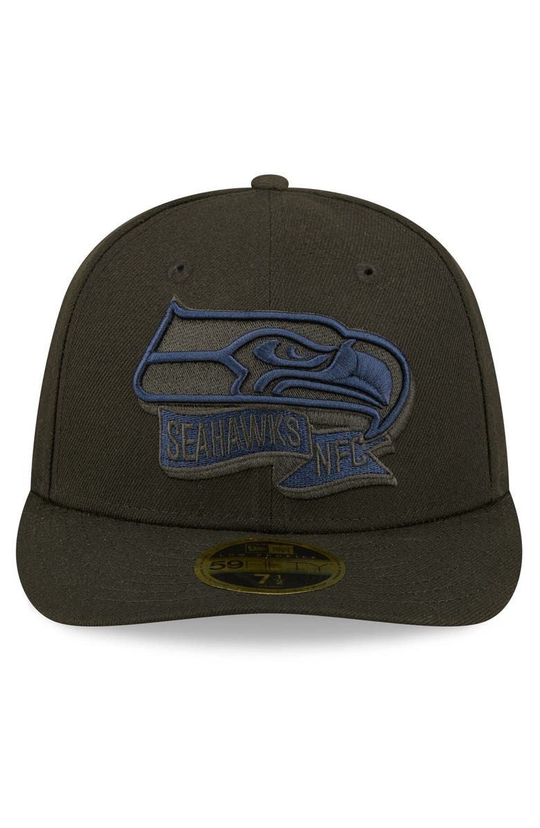 New Era Men's New Era Black Seattle Seahawks 2022 Sideline 59FIFTY Low Profile Pop Fitted Hat, Alternate, color, 