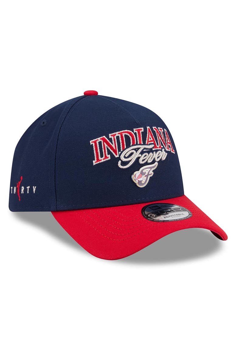 Unisex New Era Navy/Red Indiana Fever WNBA Tip-Off 2026 Metal Badge A-Frame 9FORTY Adjustable Hat, Main, color, Navy