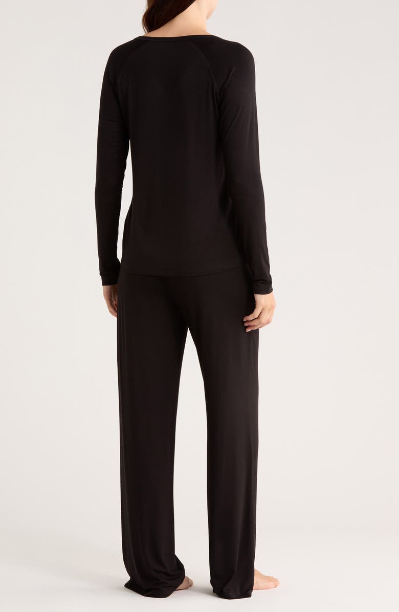 Honeydew Seeking Sleep Long Pajamas, Alternate, color, Black