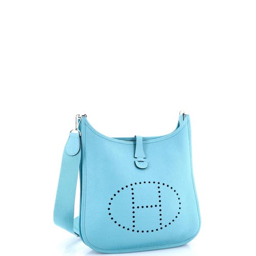 Pre-owned Hermes Hermes Evelyne Bag Gen Iii Clemence Pm In Blue