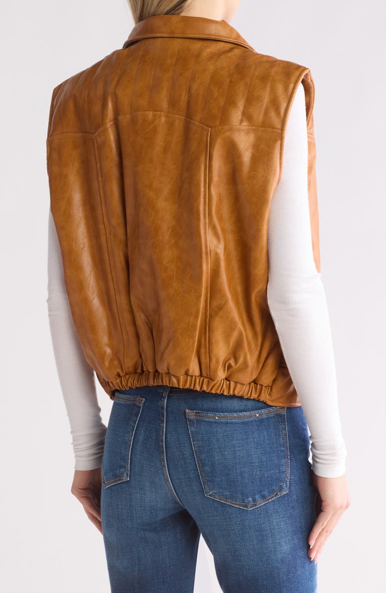 MOTHER The Huff & Puff Faux Leather Vest, Alternate, color, 