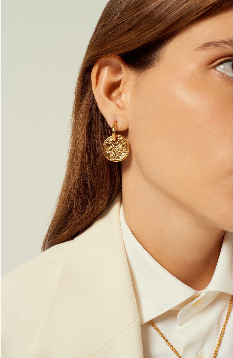 CXC Acropolis Coin Hoop Earrings, Alternate, color, 