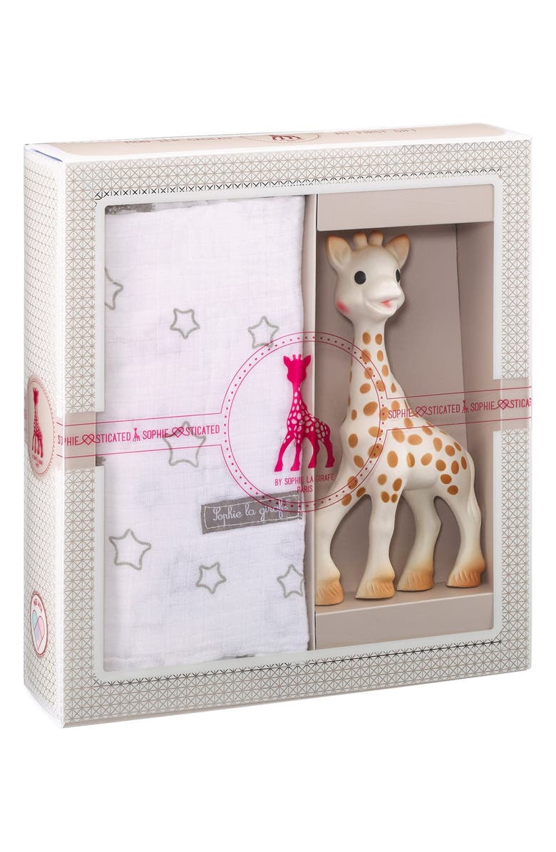 Sophie la Girafe 'Sophiesticated' Swaddling Cloth & Teething Toy, Main, color,