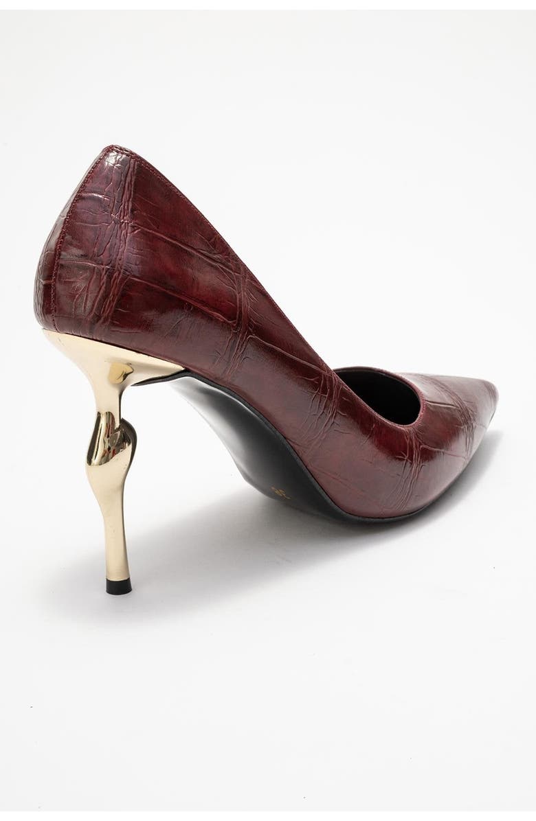 Prologue Shoes Hudson Pointed Toe Pump, Alternate, color, Burgundy Printed