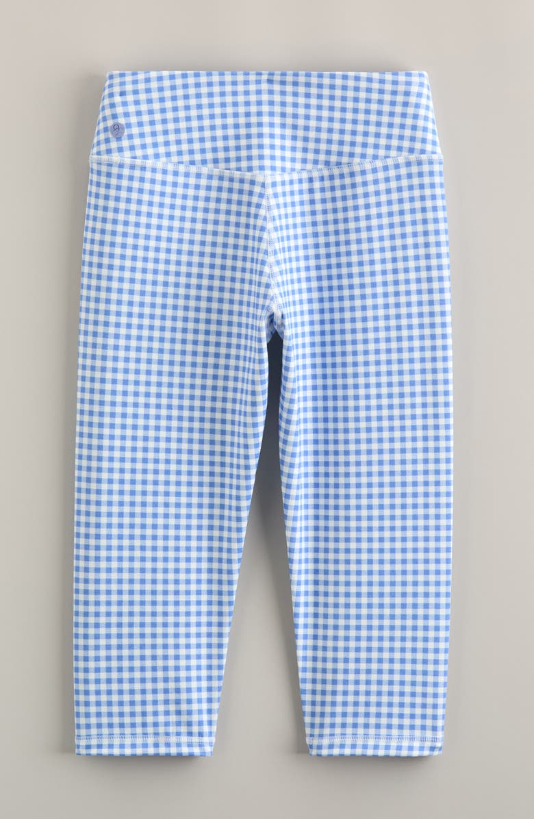 Zella Girl Kids' Live By High Waist Crop Leggings, Alternate, color, Blue Hydrangea Gia Gingham