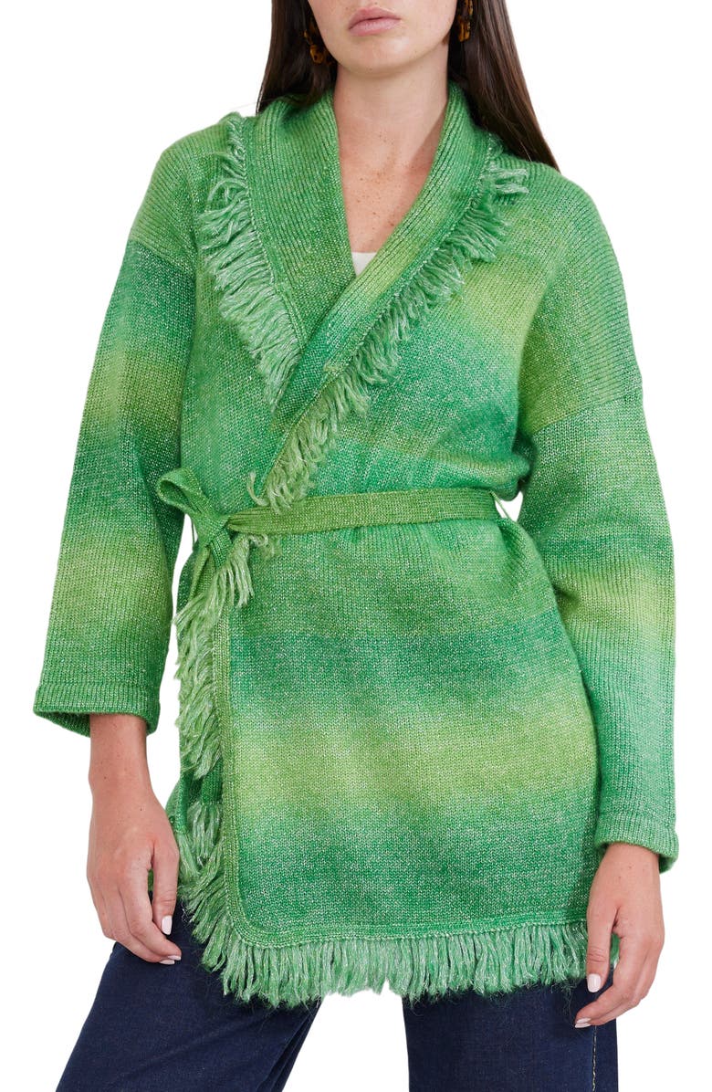 Eddy Tatiana Fringe Wrap Cardigan, Main, color, 