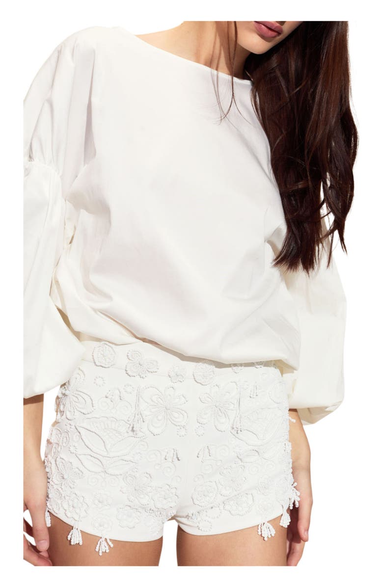 Cynthia Rowley Paloma Shorts, Alternate, color, White