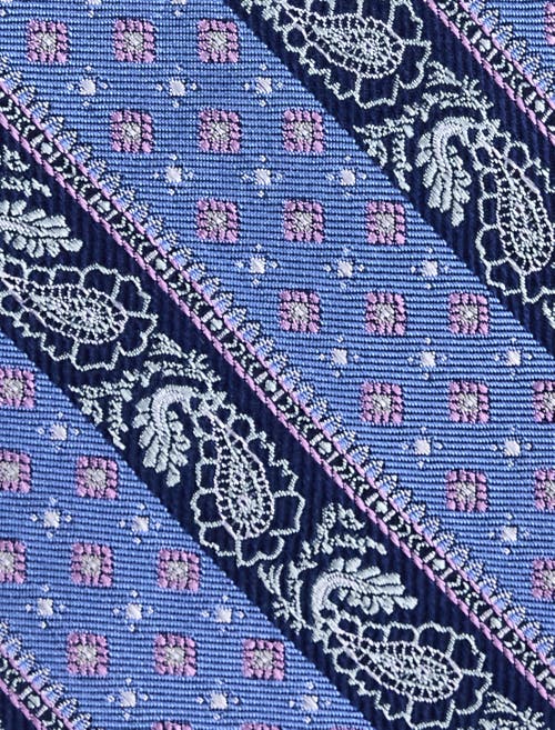 Oak Hill Premium By Dxl Big & Tall Striped Paisley Slik Tie In Blue
