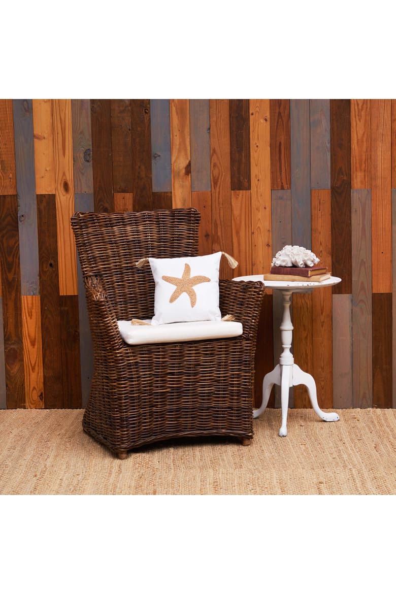 Seastar Handmade Wood Beaded Throw Pillow, Alternate, color, Gold