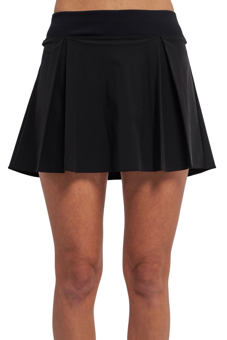 Sportswear Pleated Stretch Skort, Alternate, color, BLACK