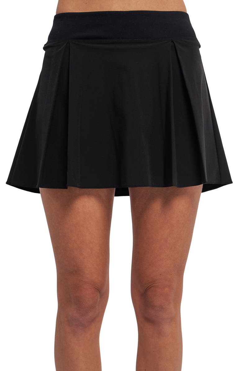 English Factory Sportswear Pleated Stretch Skort, Alternate, color, Black